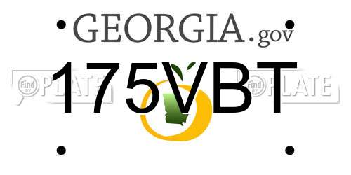 175VBT Georgia License Plate