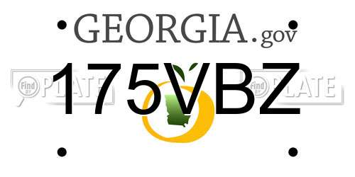 175VBZ Georgia License Plate