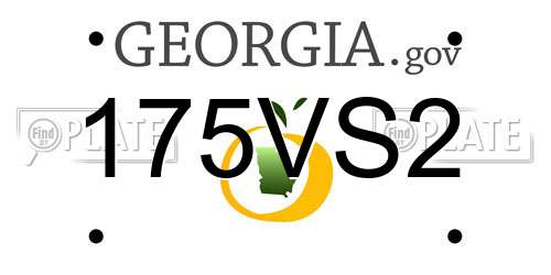 175VS2 Georgia License Plate