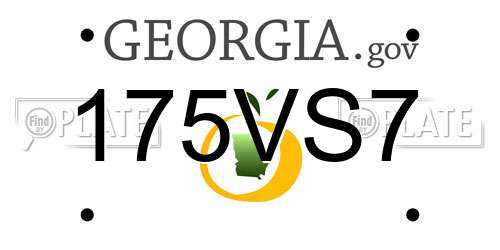 175VS7 Georgia License Plate