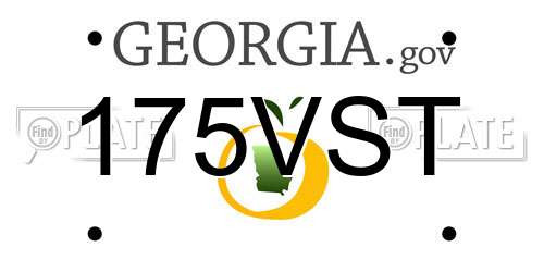 175VST Georgia License Plate