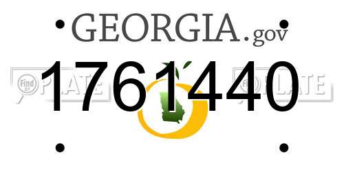 1761440 Georgia License Plate