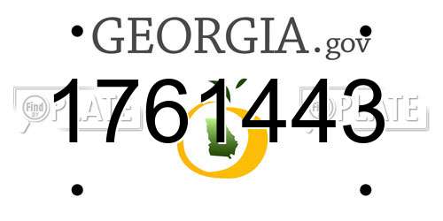 1761443 Georgia License Plate