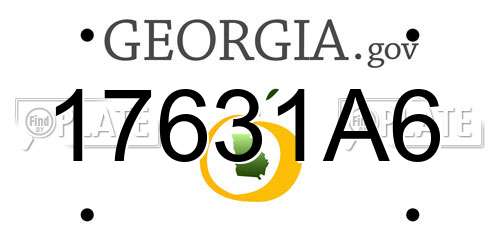17631A6 Georgia License Plate