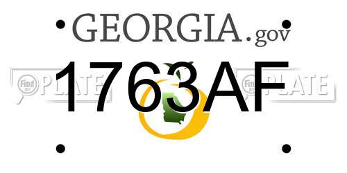 1763AF Georgia License Plate