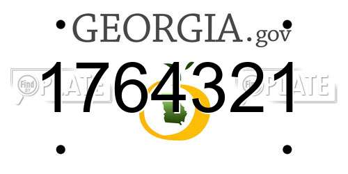 1764321 Georgia License Plate