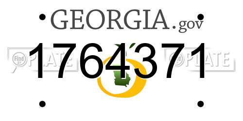 1764371 Georgia License Plate