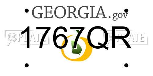 1767QR Georgia License Plate