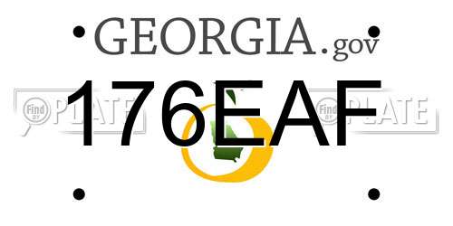176EAF Georgia License Plate
