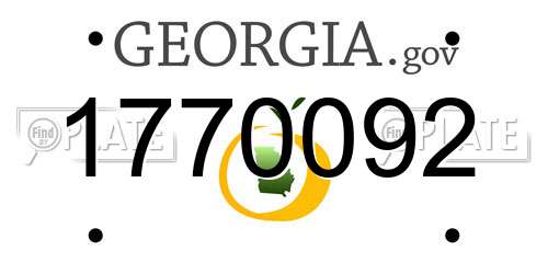 1770092 Georgia License Plate