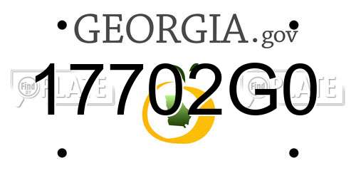 17702G0 Georgia License Plate