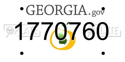 1770760 Georgia License Plate