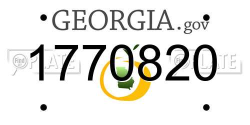 1770820 Georgia License Plate