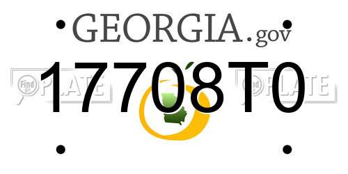 17708T0 Georgia License Plate