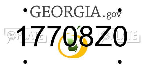 17708Z0 Georgia License Plate
