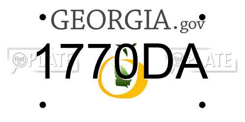1770DA Georgia License Plate