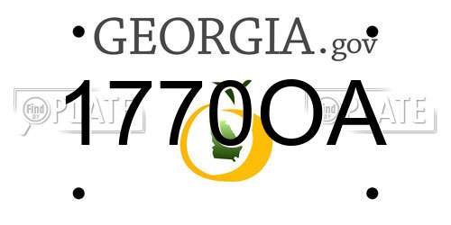 1770OA Georgia License Plate