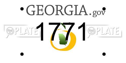 1771 Georgia License Plate