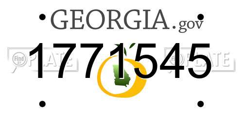 1771545 Georgia License Plate