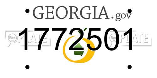 1772501 Georgia License Plate