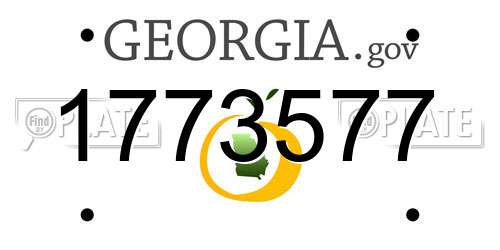 1773577 Georgia License Plate