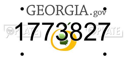 1773827 Georgia License Plate