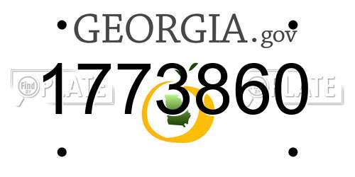 1773860 Georgia License Plate