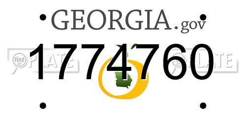 1774760 Georgia License Plate