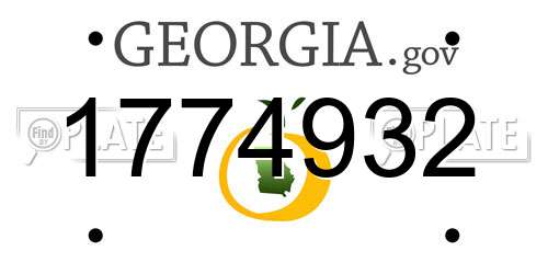 1774932 Georgia License Plate