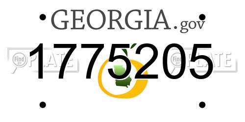 1775205 Georgia License Plate