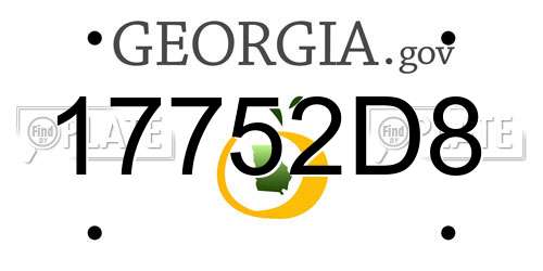 17752D8 Georgia License Plate