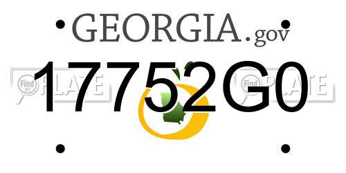 17752G0 Georgia License Plate