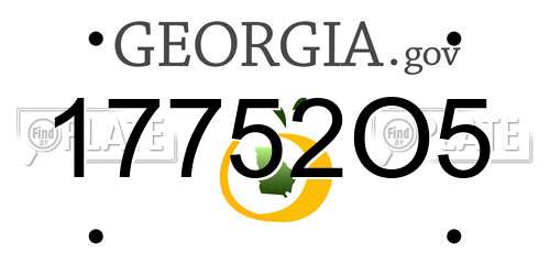 17752O5 Georgia License Plate