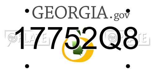 17752Q8 Georgia License Plate