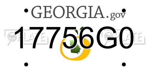 17756G0 Georgia License Plate