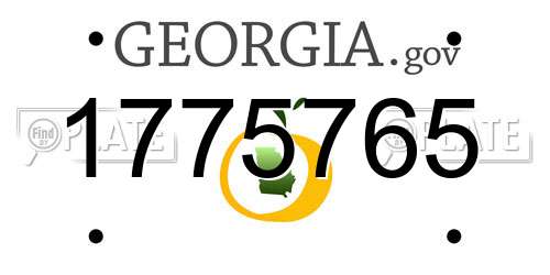 1775765 Georgia License Plate