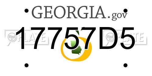 17757D5 Georgia License Plate