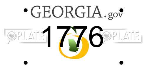 1776 Georgia License Plate
