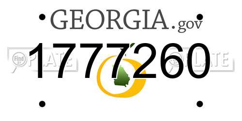 1777260 Georgia License Plate