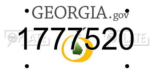 1777520 Georgia License Plate