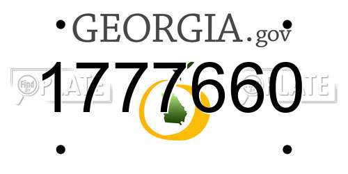 1777660 Georgia License Plate