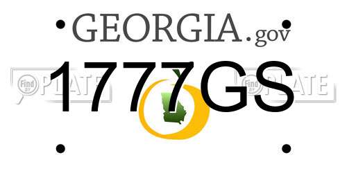 1777GS Georgia License Plate