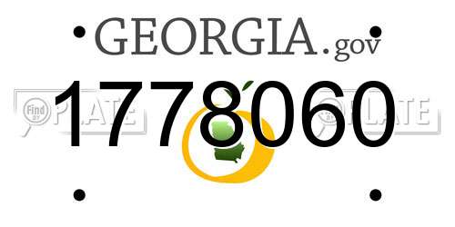 1778060 Georgia License Plate