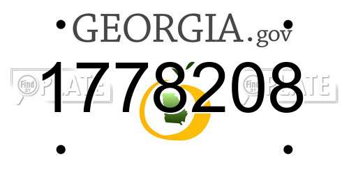 1778208 Georgia License Plate