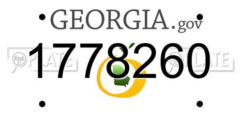 1778260 Georgia License Plate
