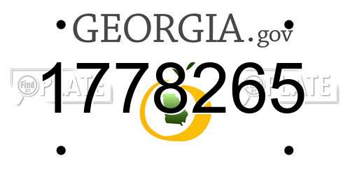 1778265 Georgia License Plate