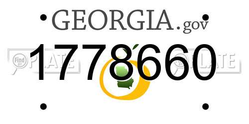 1778660 Georgia License Plate