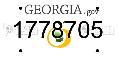 1778705 Georgia License Plate