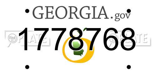 1778768 Georgia License Plate