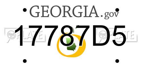17787D5 Georgia License Plate